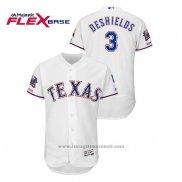 Maglia Baseball Uomo Texas Rangers Delino Deshields Bianco