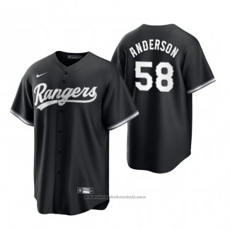 Maglia Baseball Uomo Texas Rangers Drew Anderson Replica 2021 Nero