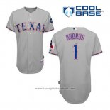 Maglia Baseball Uomo Texas Rangers Elvis Andrus 1 Grigio Cool Base