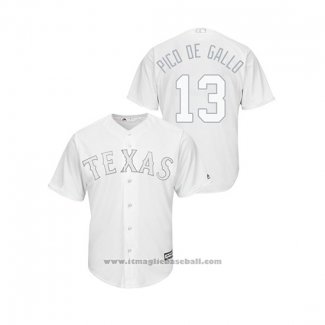 Maglia Baseball Uomo Texas Rangers Joey Gallo 2019 Players Weekend Replica Bianco