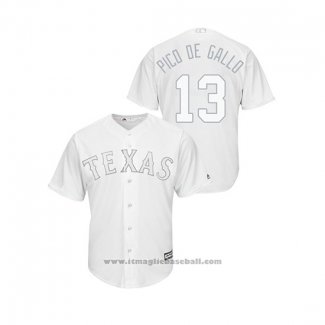 Maglia Baseball Uomo Texas Rangers Joey Gallo 2019 Players Weekend Replica Bianco