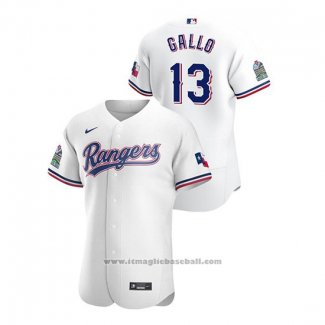 Maglia Baseball Uomo Texas Rangers Joey Gallo Autentico 2020 Home Bianco