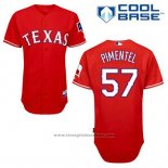 Maglia Baseball Uomo Texas Rangers Stolmy Pimentel 57 Rosso Alternato Cool Base