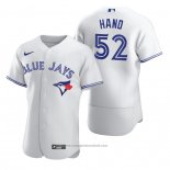 Maglia Baseball Uomo Toronto Blue Jays Brad Hand Autentico Home Bianco Blu