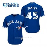 Maglia Baseball Uomo Toronto Blue Jays Dalton Pompey 45 Blu Alternato Cool Base