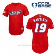 Maglia Baseball Uomo Toronto Blue Jays Jose Bautista 19 Rosso Cool Base