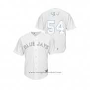 Maglia Baseball Uomo Toronto Blue Jays Sean Reid Foley 2019 Players Weekend Replica Bianco