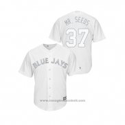 Maglia Baseball Uomo Toronto Blue Jays Teoscar Hernandez 2019 Players Weekend Replica Bianco