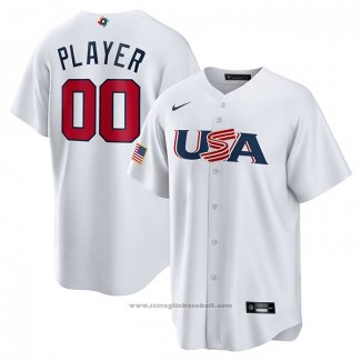 Maglia Baseball Uomo USA 2023 Personalizzate Replica Bianco