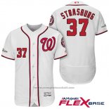 Maglia Baseball Uomo Washington Nationals 2017 Postseason Stephen Strasburg Bianco Flex Base