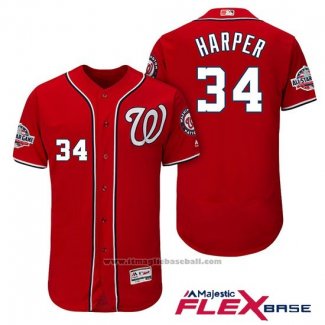 Maglia Baseball Uomo Washington Nationals Bryce Harper Scarlet 2018 All Star Alternato Flex Base