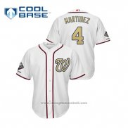 Maglia Baseball Uomo Washington Nationals Dave Martinez 2019 Gold Program Cool Base Bianco