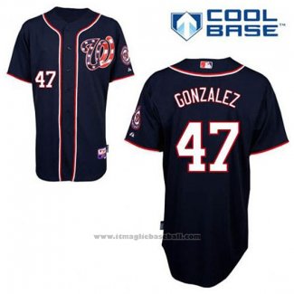 Maglia Baseball Uomo Washington Nationals Gio Gonzalez 47 Blu Alternato Cool Base