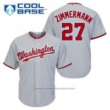 Maglia Baseball Uomo Washington Nationals Jordan Zimmermann 27 Grigio Cool Base