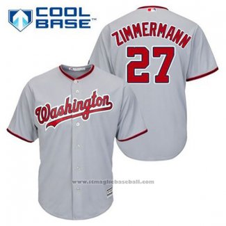 Maglia Baseball Uomo Washington Nationals Jordan Zimmermann 27 Grigio Cool Base