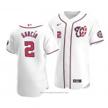 Maglia Baseball Uomo Washington Nationals Luis Garcia Autentico Alternato Bianco