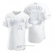 Maglia Baseball Uomo Washington Nationals Max Scherzer Award Collection NL Cy Young Bianco