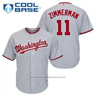 Maglia Baseball Uomo Washington Nationals Ryan Zimmerman 11 Grigio Cool Base