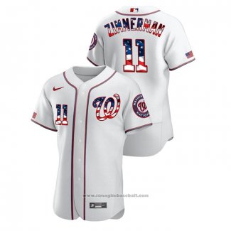 Maglia Baseball Uomo Washington Nationals Ryan Zimmerman 2020 Stars & Stripes 4th of July Bianco