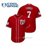 Maglia Baseball Uomo Washington Nationals Trea Turner Cool Base Allenamento Primaverile 2019 Rosso