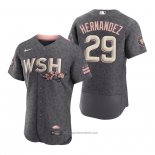 Maglia Baseball Uomo Washington Nationals Yadiel Hernandez 2022 City Connect Autentico Grigio