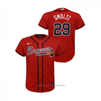 Maglia Baseball Bambino Atlanta Braves John Smoltz Replica Alternato Rosso