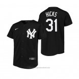 Maglia Baseball Bambino New York Yankees Aaron Hicks Replica Nero
