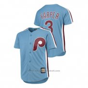 Maglia Baseball Bambino Philadelphia Phillies Bryce Harper Cooperstown Collection Replica Blu