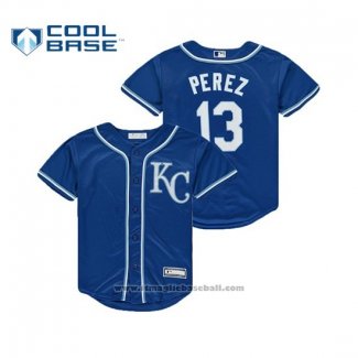 Maglia Baseball Bambino Royals Salvador Perez Cool Base Replica Alternato Blu