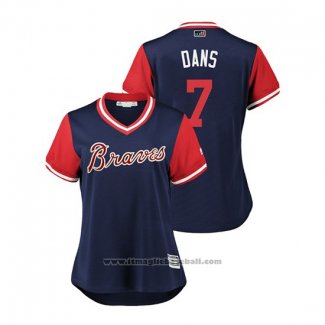 Maglia Baseball Donna Atlanta Braves Dansby Swanson 2018 LLWS Players Weekend Dans Blu