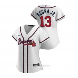 Maglia Baseball Donna Atlanta Braves Ronald Acuna Jr. 2020 Replica Home Bianco