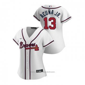Maglia Baseball Donna Atlanta Braves Ronald Acuna Jr. Cool Base Alternato 2019 Blu