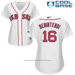 Maglia Baseball Donna Boston Red Sox 16 Andrew Benintendi Bianco Cool Base