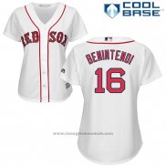 Maglia Baseball Donna Boston Red Sox 16 Andrew Benintendi Bianco Cool Base