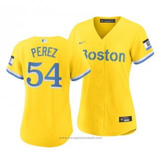 Maglia Baseball Donna Boston Red Sox Martin Perez 2021 City Connect Replica Or