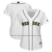 Maglia Baseball Donna Boston Red Sox Personalizzate 2018 Bianco