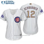 Maglia Baseball Donna Chicago Cubs 12 Kyle Schwarber Bianco Or Cool Base