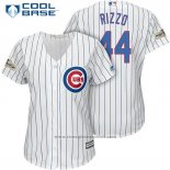 Maglia Baseball Donna Chicago Cubs 2017 Postseason 44 Anthony Rizzo Bianco Cool Base