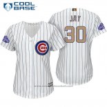 Maglia Baseball Donna Chicago Cubs 30 Jon Jay Bianco Or Cool Base