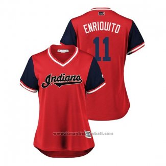 Maglia Baseball Donna Cleveland Indians Jose Ramirez 2018 LLWS Players Weekend Enriquito Rosso