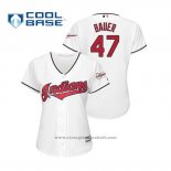 Maglia Baseball Donna Cleveland Indians Trevor Bauer 2019 All Star Patch Cool Base Bianco