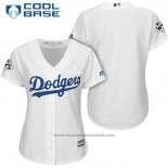 Maglia Baseball Donna Los Angeles Dodgers 2017 World Series Bianco Cool Base