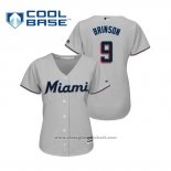 Maglia Baseball Donna Miami Marlins Lewis Brinson Cool Base Road 2019 Grigio