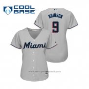 Maglia Baseball Donna Miami Marlins Lewis Brinson Cool Base Road 2019 Grigio