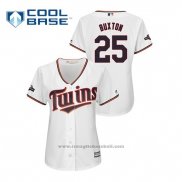 Maglia Baseball Donna Minnesota Twins Byron Buxton 2019 Postseason Cool Base Bianco