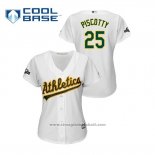 Maglia Baseball Donna Oakland Athletics Stephen Piscotty 2019 Postseason Cool Base Bianco