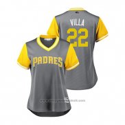 Maglia Baseball Donna San Diego Padres Christian Villanueva 2018 LLWS Players Weekend Villa Grigio