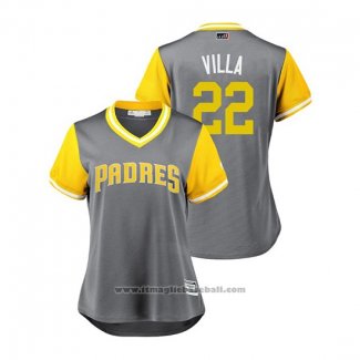 Maglia Baseball Donna San Diego Padres Christian Villanueva 2018 LLWS Players Weekend Villa Grigio