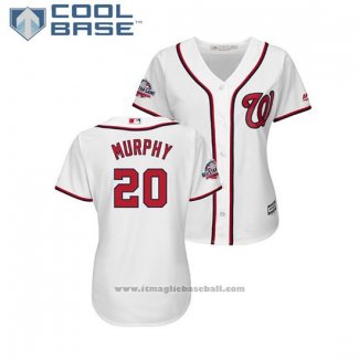 Maglia Baseball Donna Washington Nationals Daniel Murphy 2018 All Star Cool Base Bianco