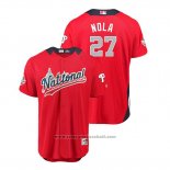 Maglia Baseball Uomo All Star Philadelphia Phillies Aaron Nola 2018 Home Run Derby National League Rosso